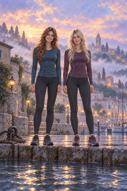 Harbor Pair Running Wear Smiling